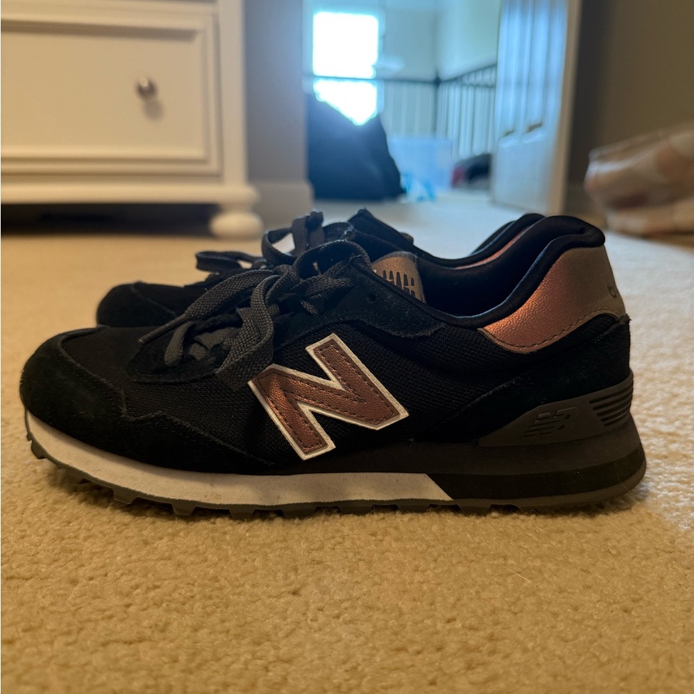 New Balance Black and Pink Metallic Shoes